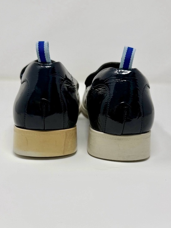 Miu Miu Navy Patent Leather Slip-On Loafers